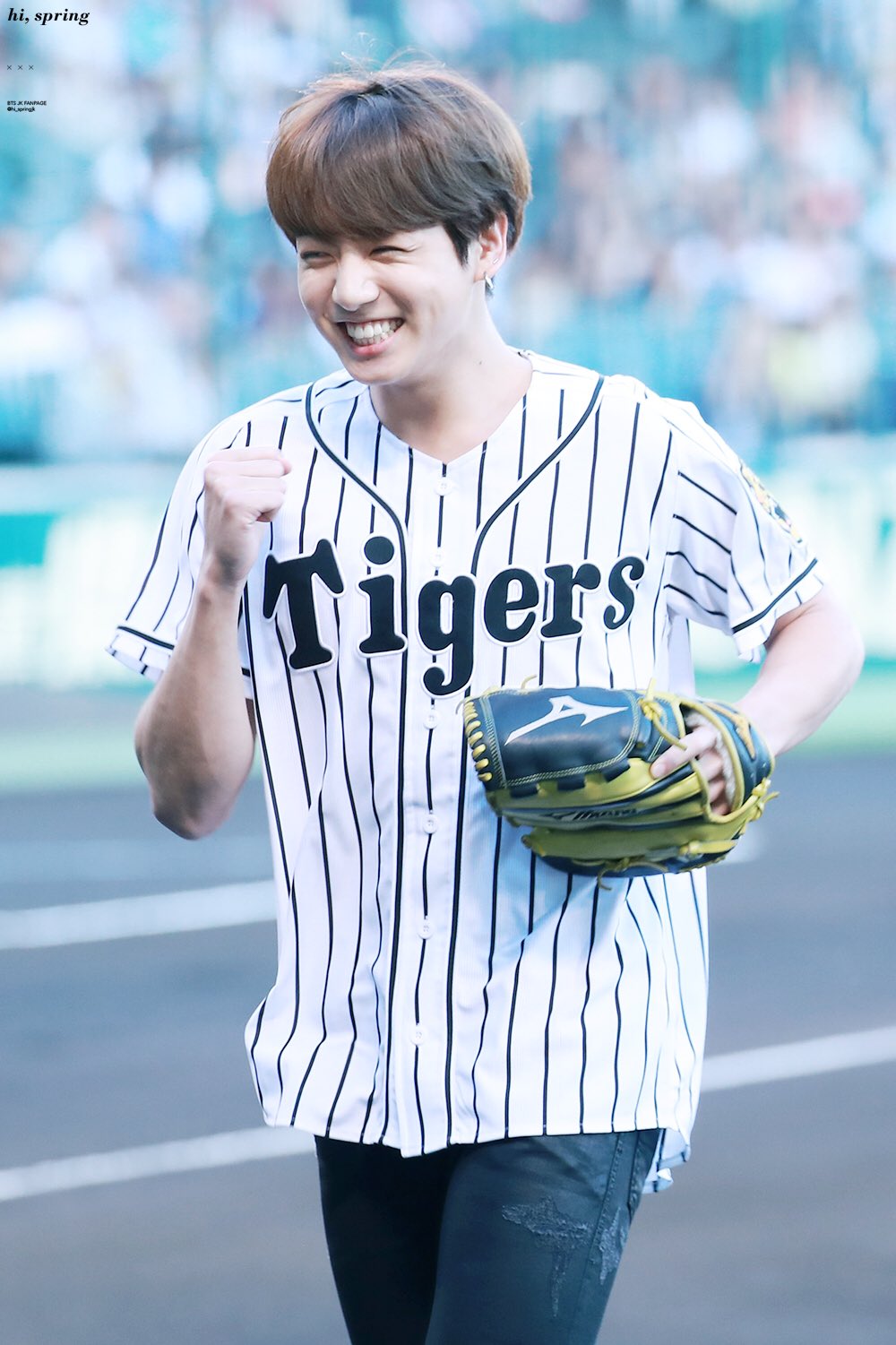 Jeon Jungkook BTS in baseball jersey 